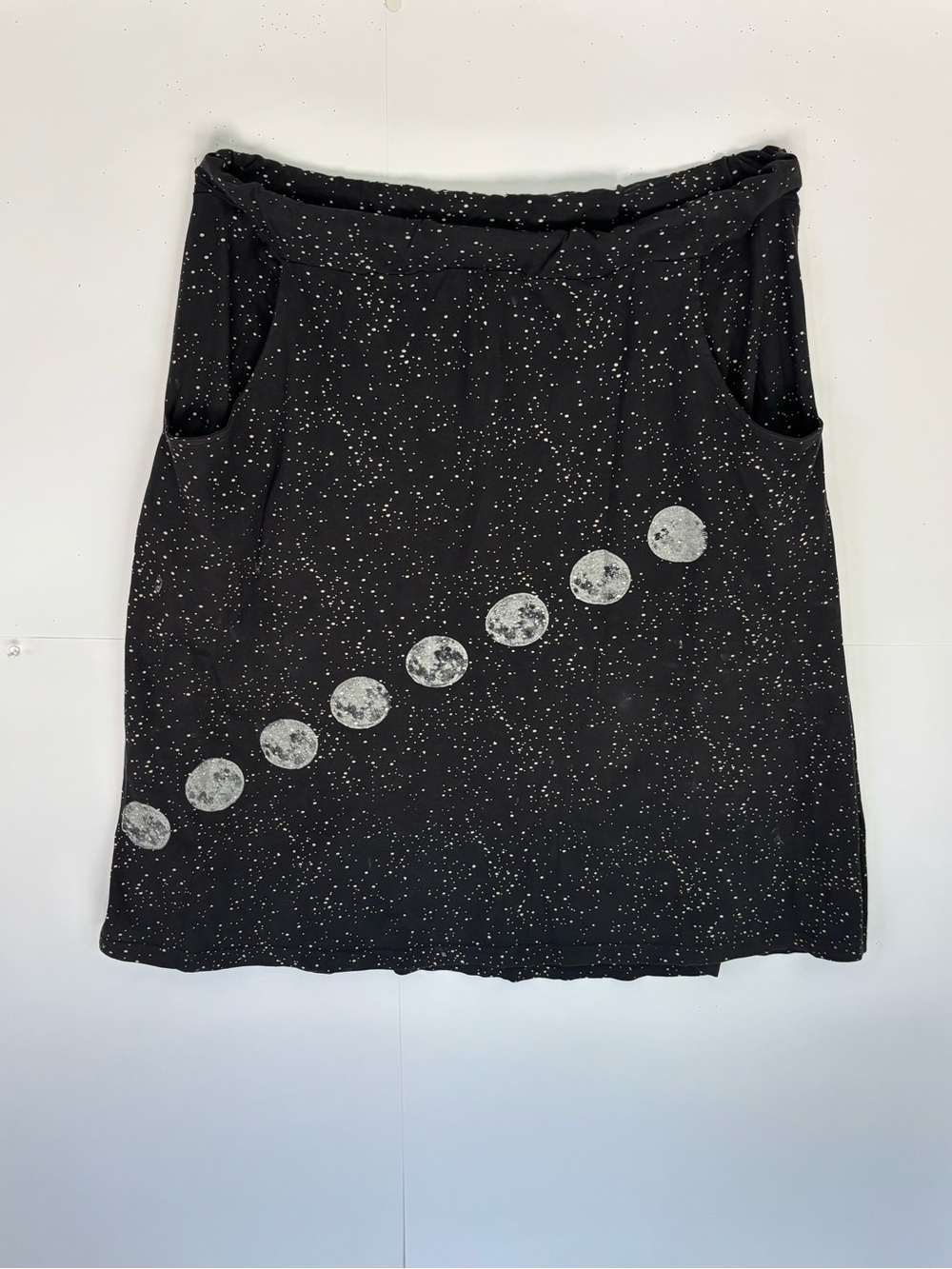 Svaha 100% organic cotton Boho Moon Phase Black A-Line Skirt XL whimsy goth - Picture 2 of 11